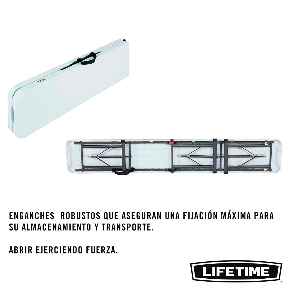 Lifetime Sammenleggbar Benk Til Camping 183x29x42 Cm, White, One Size