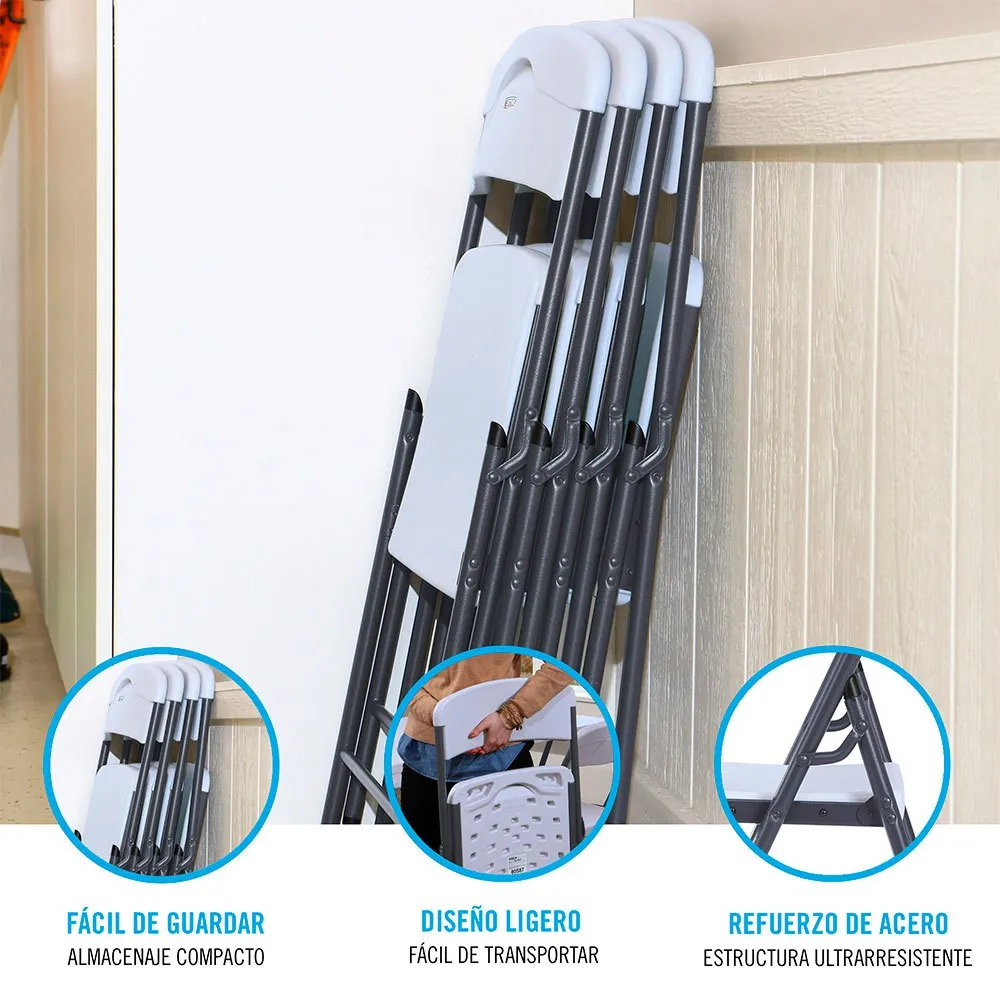 Lifetime Ultra-resistant Folding Uv100 47x48x84.5 Cm Stol, White, One Size