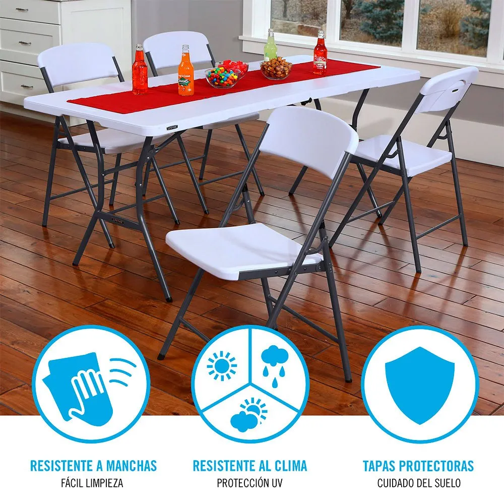 Lifetime Ultra-resistant Folding Uv100 47x48x84.5 Cm Stol, White, One Size