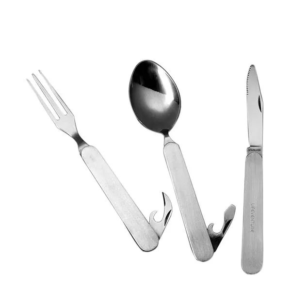 Lifeventure Folding Bestikksett, Grey, One Size Lifeventure Folding Bestikksett, Grey, One Size