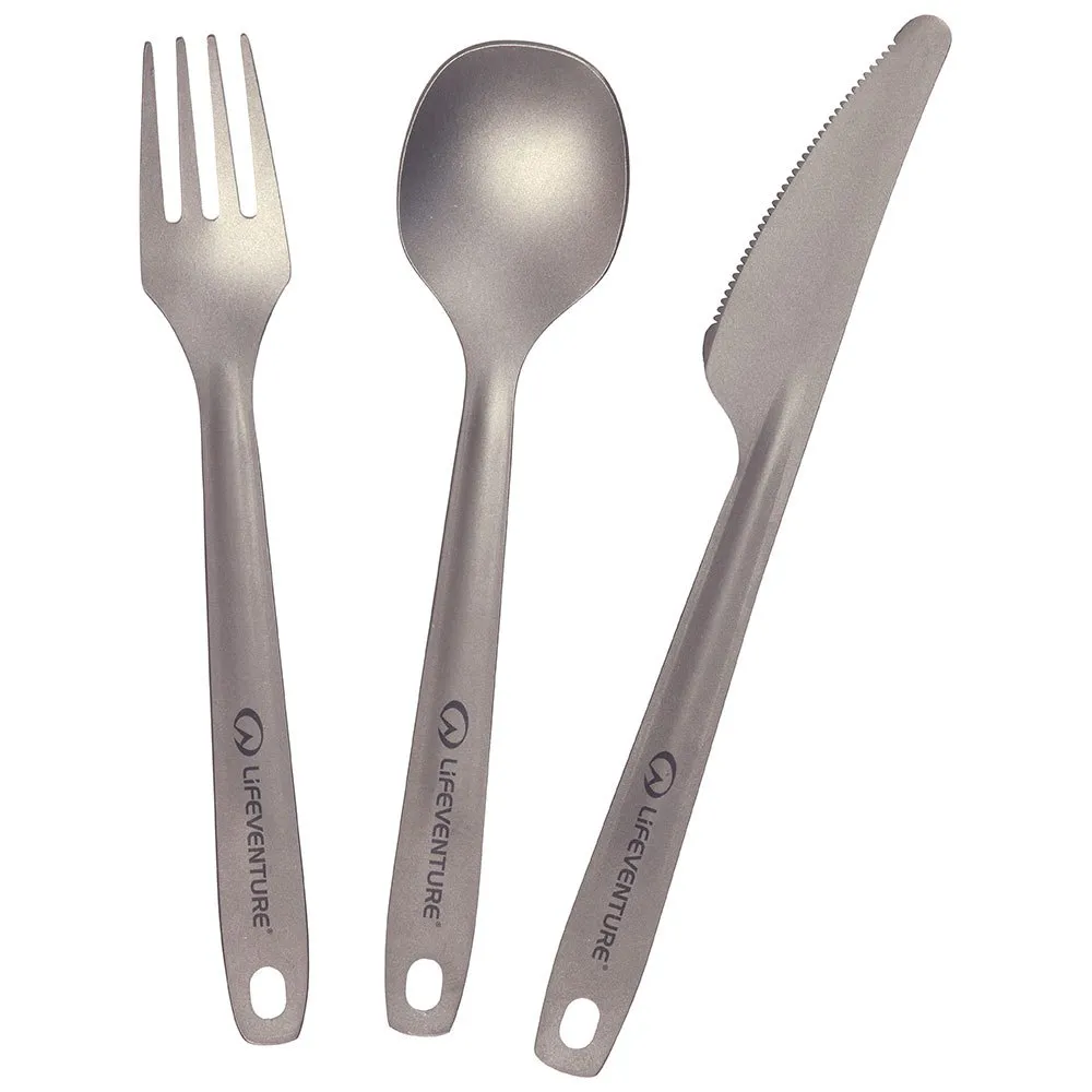 Lifeventure Titan Superlett Bestikksett, Titanium, One Size Lifeventure Titan Superlett Bestikksett, Titanium, One Size