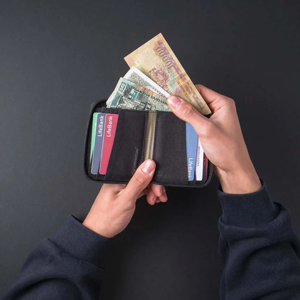 Lifeventure X-pac Bi-fold Lommebok, Black