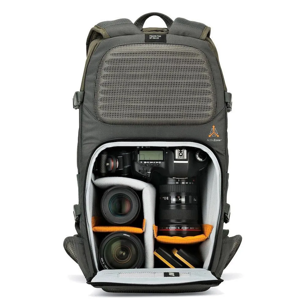 Lowepro Flipside Trek 350 Aw Ryggsekk, Green / grey