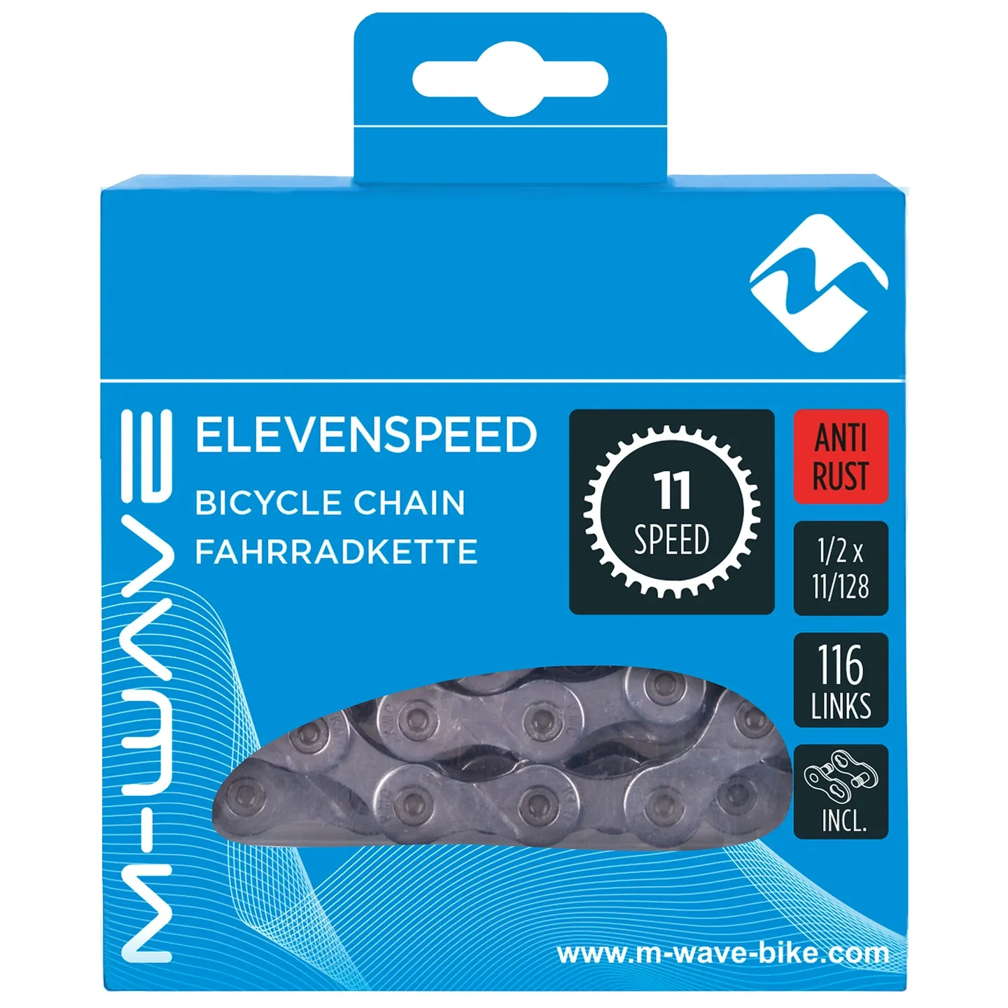 M-Wave 11-delt Kjede, Grey, 116 Links M-Wave 11-delt Kjede, Grey, 116 Links