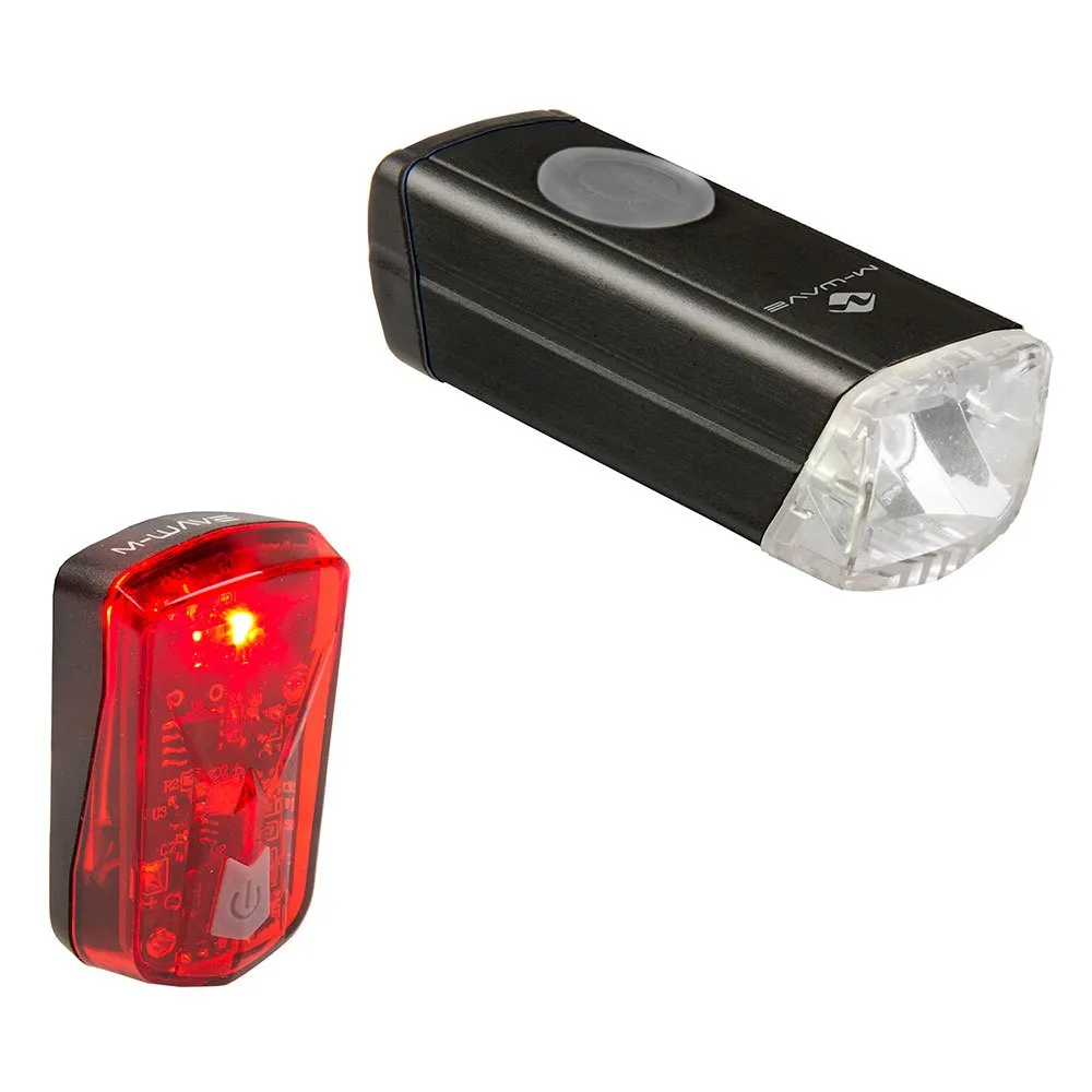 M-Wave Atlas 20 Usb Sykkellyktesett, Black, One Size