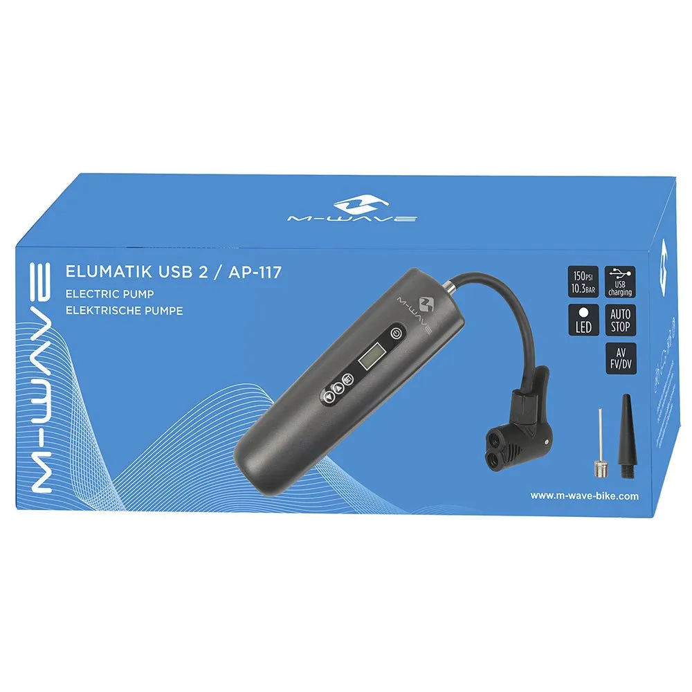 M-Wave Elumatik Usb 2/ap-117 Kompressor, Black, One Size