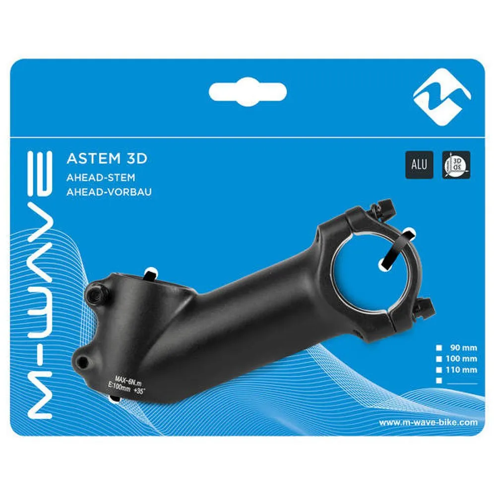 M-Wave Piantone Hset 1/8 Sykkelstyrestem, Black, 100mm