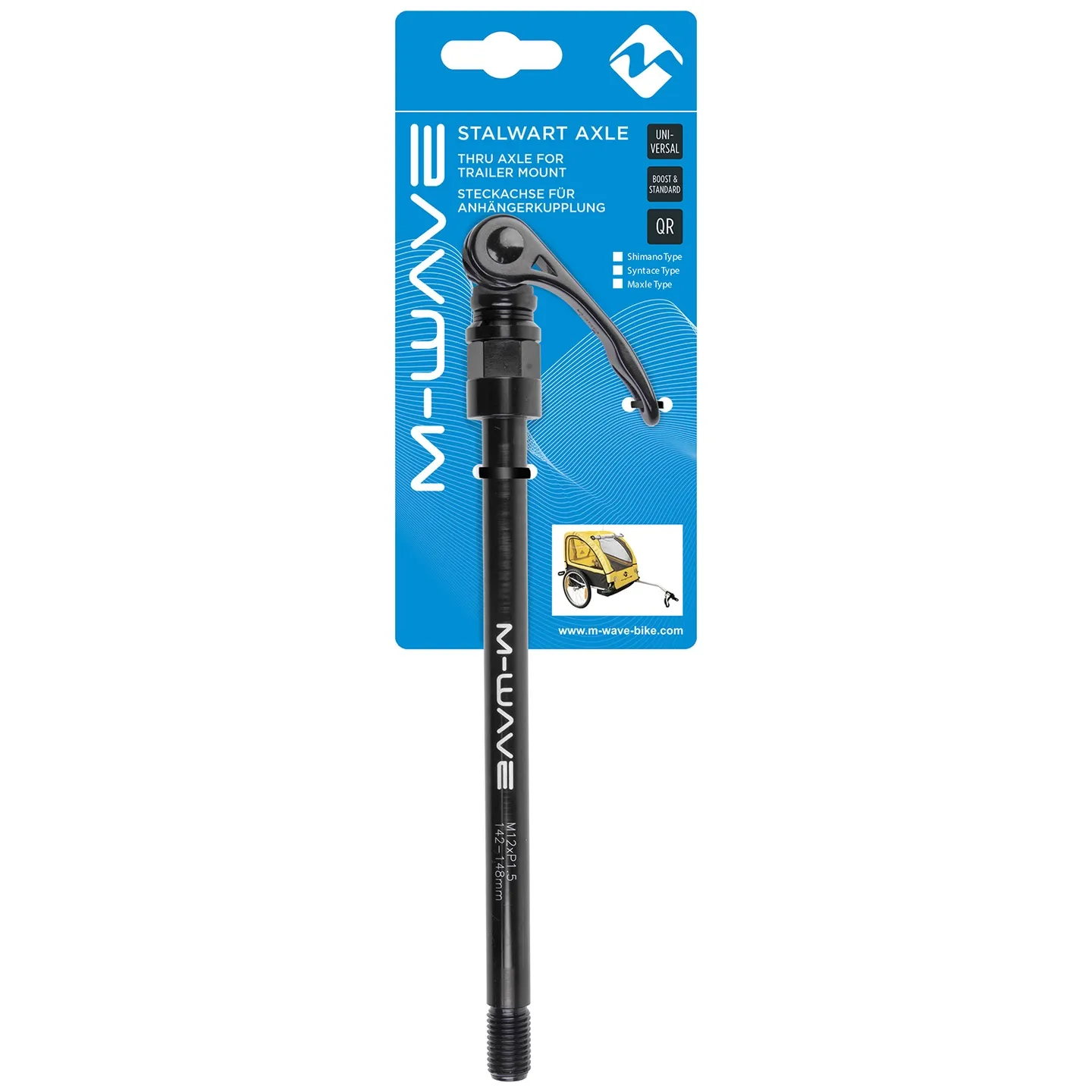 M-Wave Thru-axle Shimano, Black, 12 x 142/148mm