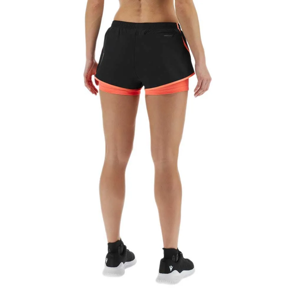 Macron Tricia 2.5 Micro 2-i-1 Shorts female, Black / neon coral Macron Tricia 2.5 Micro 2-i-1 Shorts female, Black / neon coral