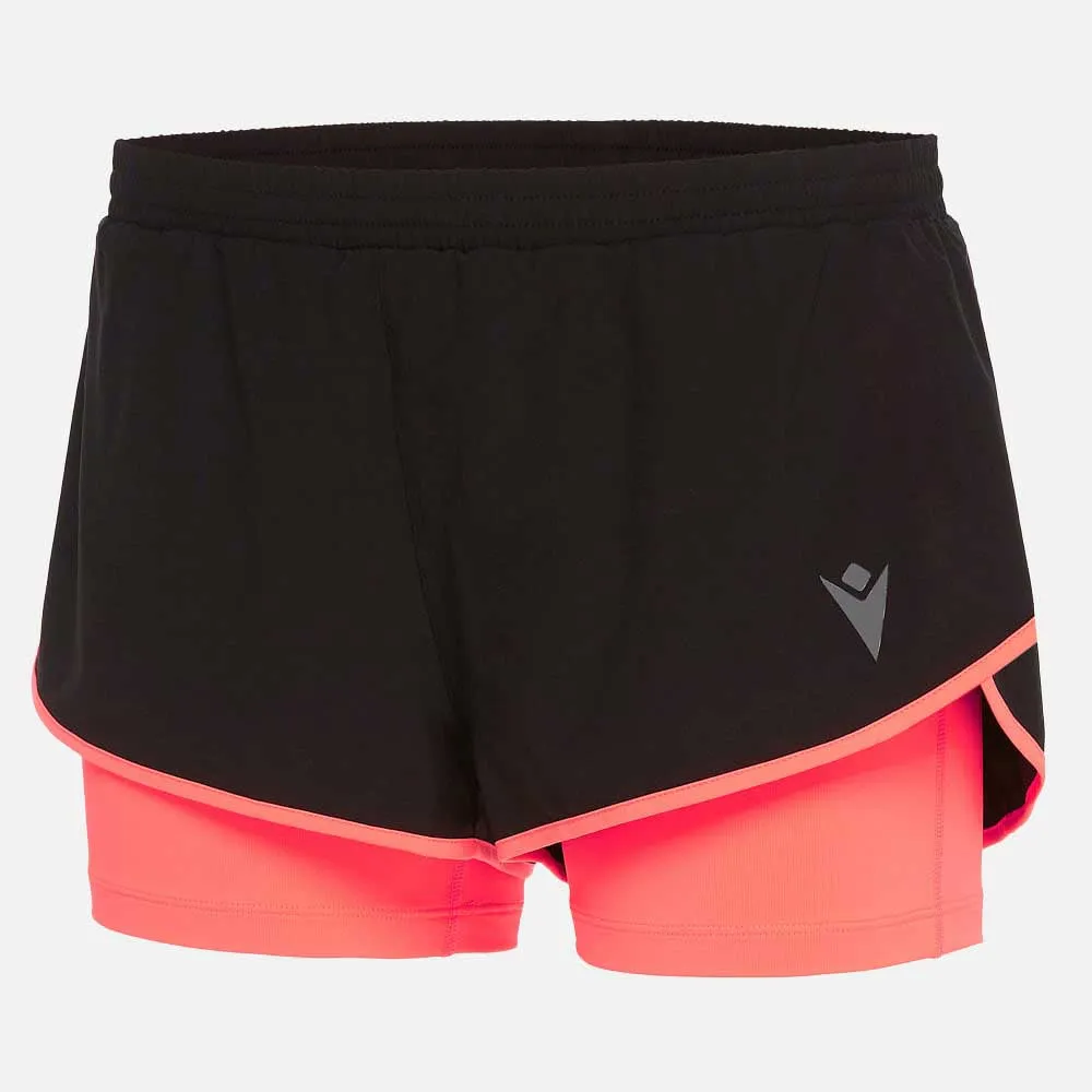 Macron Tricia 2.5 Micro 2-i-1 Shorts female, Black / neon coral Macron Tricia 2.5 Micro 2-i-1 Shorts female, Black / neon coral
