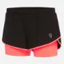 Macron Tricia 2.5 Micro 2-i-1 Shorts female, Black / neon coral