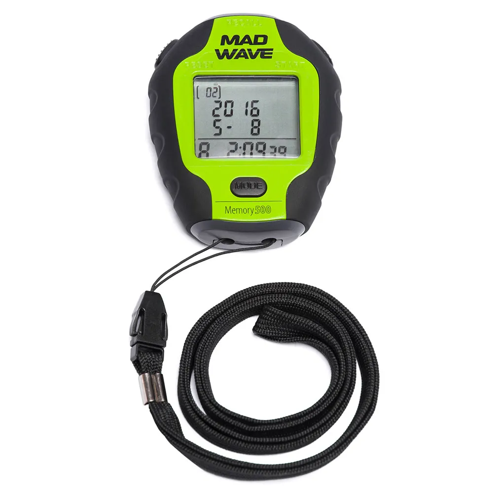 Madwave 500 Memory Stoppeklokke, Green, One Size