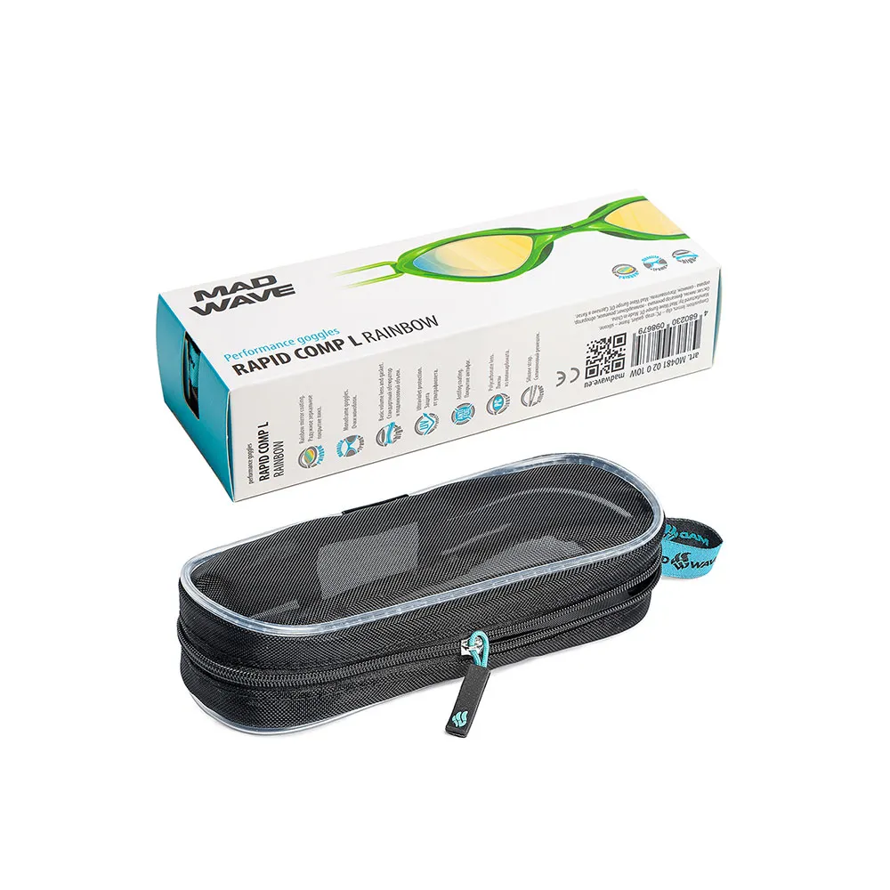 Madwave Rapid Comp L Rainbow Speil-svømmebriller unisex, Green, One Size