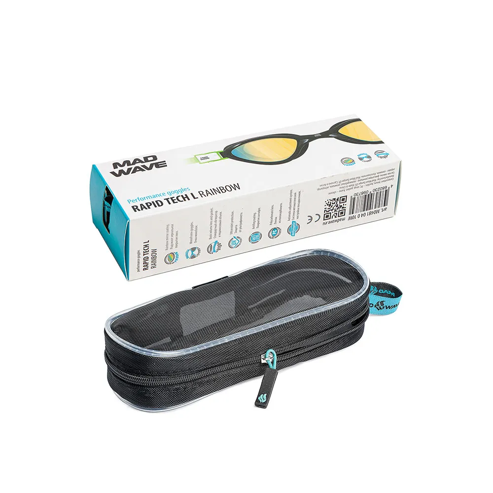 Madwave Rapid Tech L Rainbow Speil-svømmebriller unisex, Green, One Size