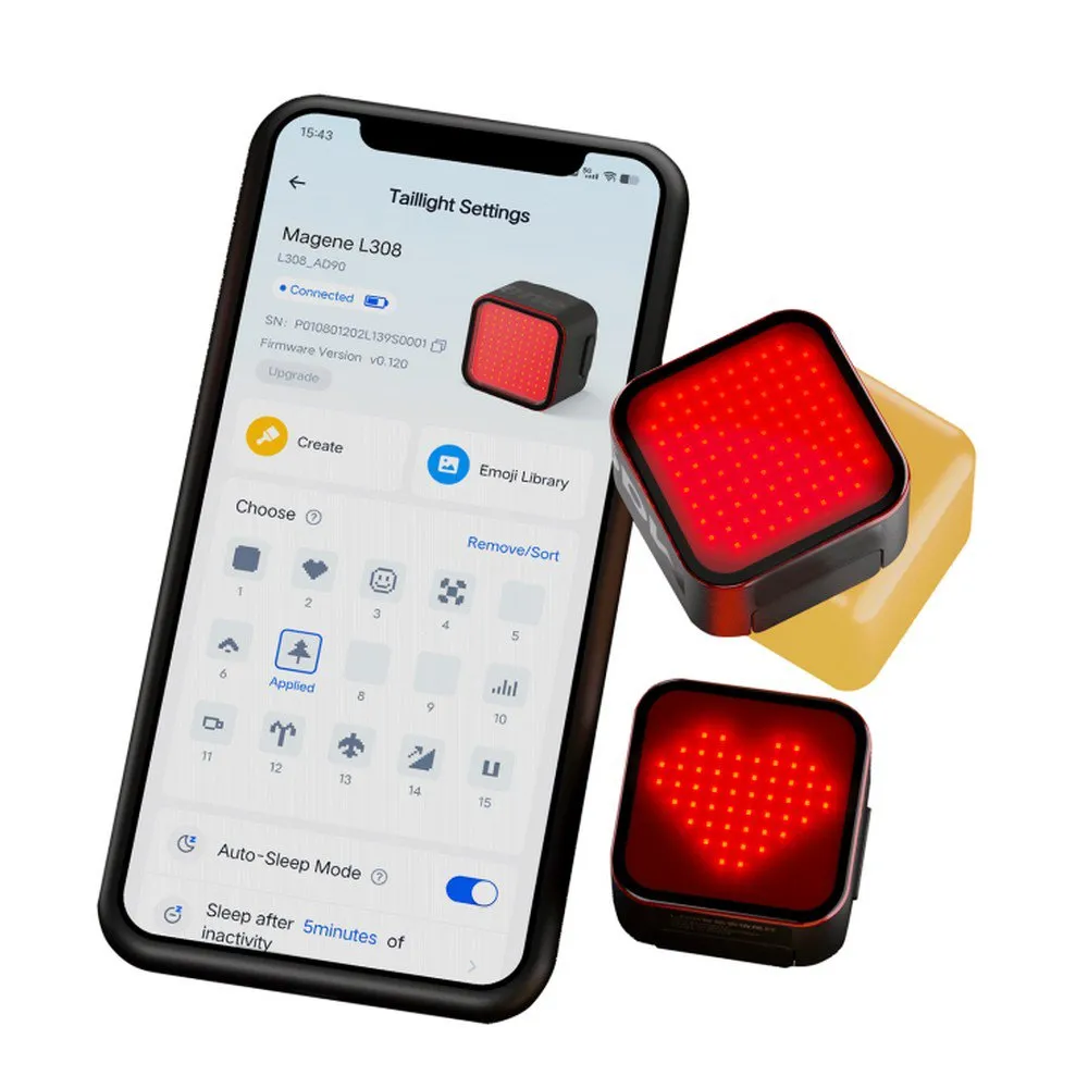 Magene L308 Baklys, Red / black, 30 Lysstyrker Magene L308 Baklys, Red / black, 30 Lysstyrker