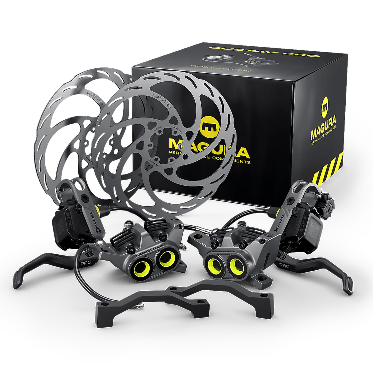 Magura Gustav PRO Skivebremsesett, Black / silver, One Size