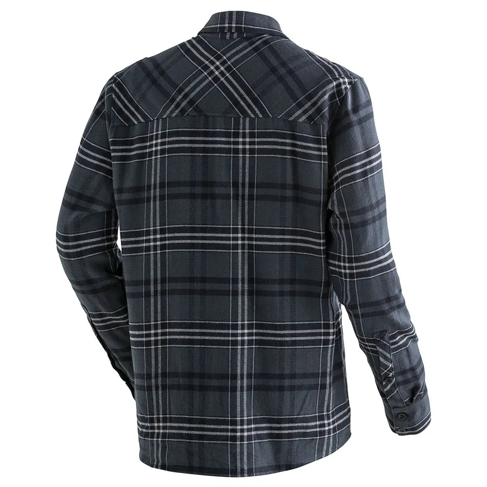 Maier Sports Predeal M Skjorte Med Lange Ermer, Grey check, Regular