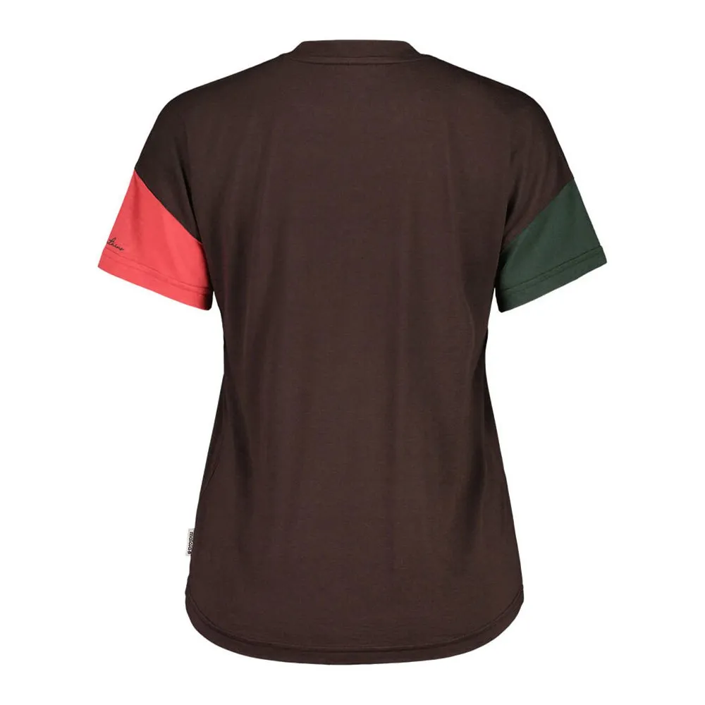 Maloja Hongarm Kortarmet T-skjorte, Chocolate multi