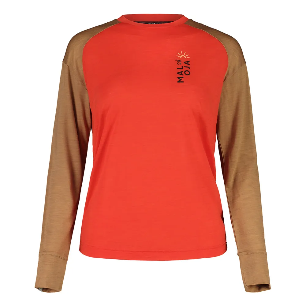 Maloja Lixibergm Langarmet T-skjorte, Bright cranberry multi