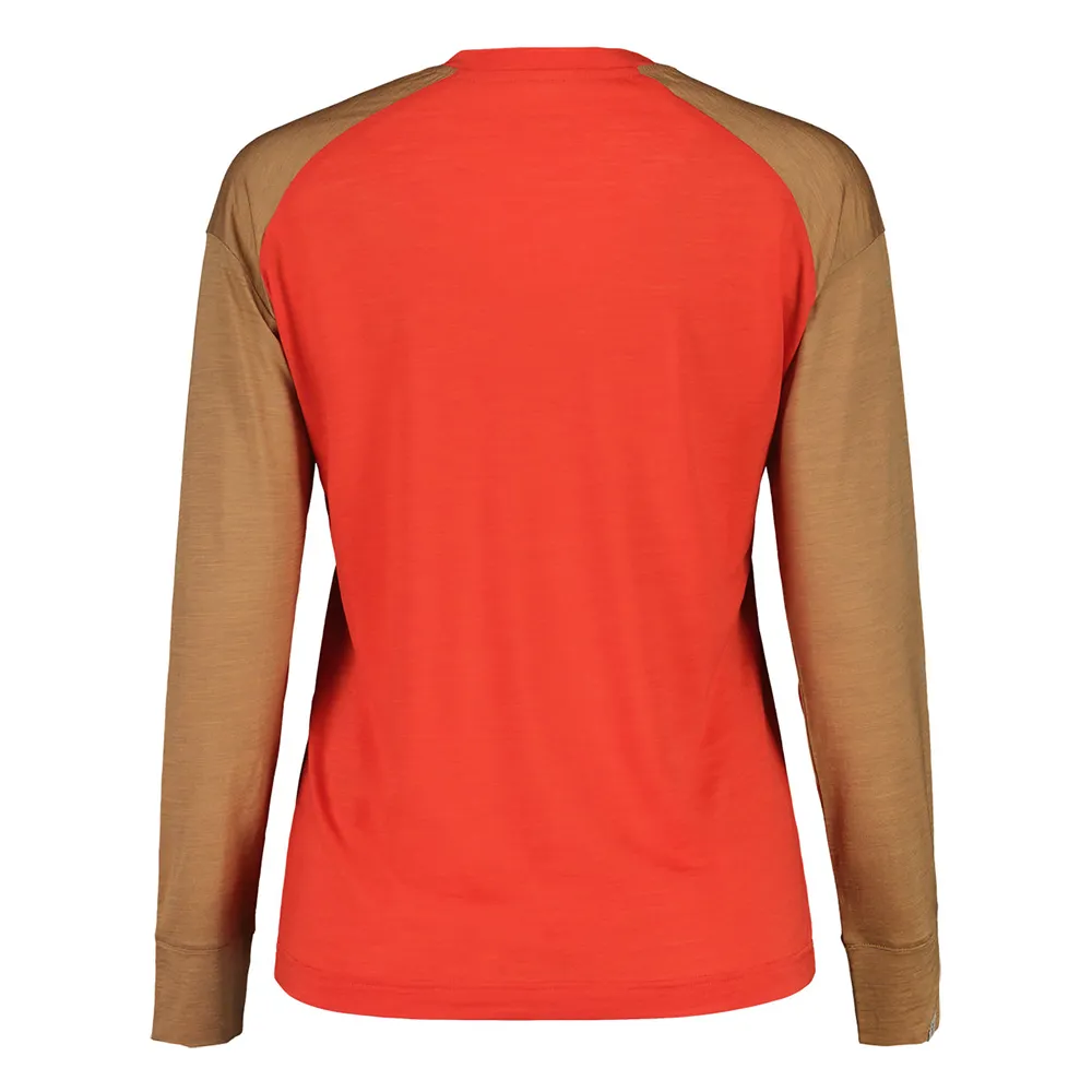 Maloja Lixibergm Langarmet T-skjorte, Bright cranberry multi