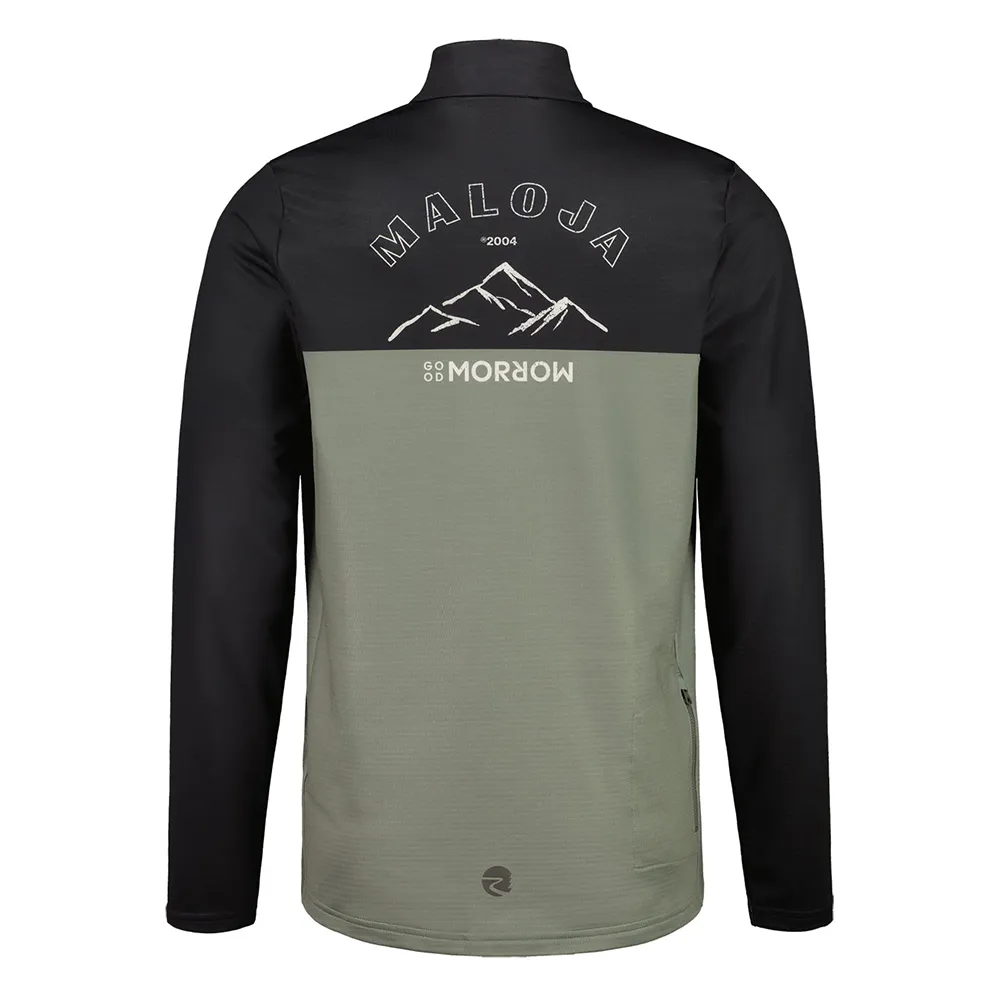 Maloja Predelum Fleecejakke Med Halv Glidelås, Frosty green multi