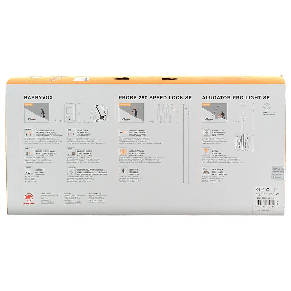 Mammut Barryvox Pro Light Europe Skredsett, Black, One Size Mammut Barryvox Pro Light Europe Skredsett, Black, One Size