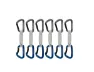 Mammut Workhorse Keylock 12 Cm 6-Pack Quickdraws Straight Gate/Bent Gate Key Lock