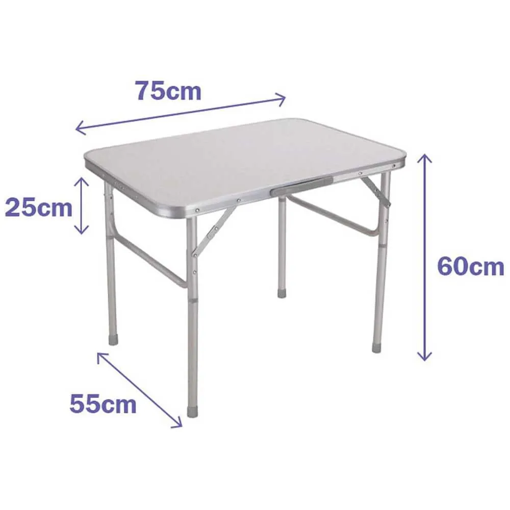 Marbueno Summer 10013 D25 75x55x25/60 Cm Høydejusterbart Sammenleggbart Campingbord unisex, Assorted, 75 x 55 x 25/60cm