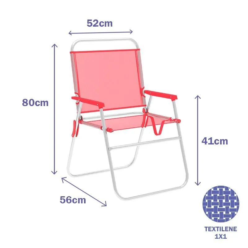 Marbueno Summer 52x56x80 Cm Sammenleggbar Stol I Aluminium unisex Marbueno Summer 52x56x80 Cm Sammenleggbar Stol I Aluminium unisex