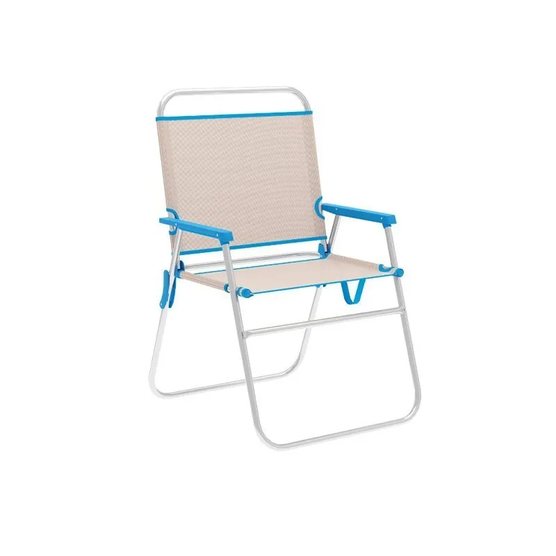 Marbueno Summer 56x52x80 Cm Sammenleggbar Stol I Aluminium unisex, Blue / beige, One Size Marbueno Summer 56x52x80 Cm Sammenleggbar Stol I Aluminium unisex, Blue / beige, One Size