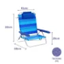 Marbueno Summer 61x68x82 Cm Lav Sammenleggbar Stol 5 Posisjoner unisex, Blue / navy, One Size