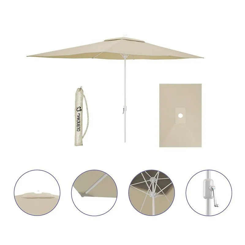 Marbueno Summer Aluminium Rund Parasoll Med Stanghøyde 200 Cm 35 Mm 300 Cm unisex, Beige, One Size