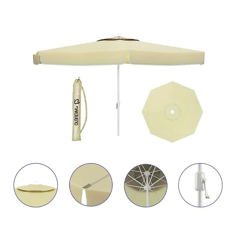 Marbueno Summer Aluminium Rund Parasoll Med Stangshøyde 270 Cm 35 Mm 240 Cm unisex, Beige, One Size