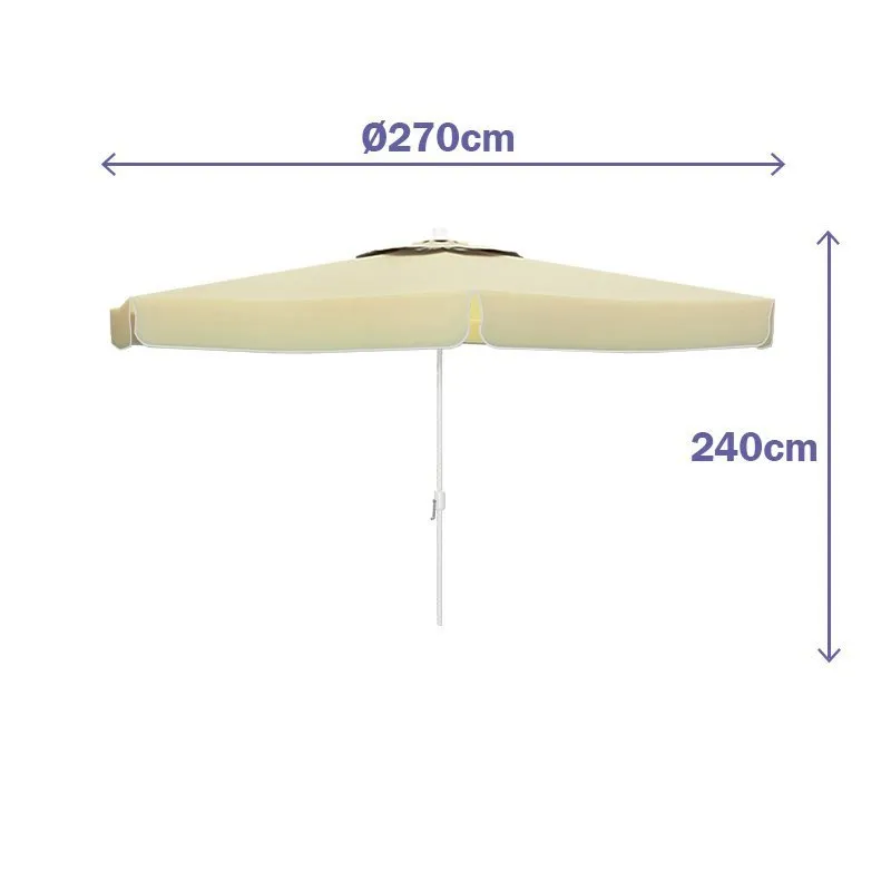 Marbueno Summer Aluminium Rund Parasoll Med Stangshøyde 270 Cm 35 Mm 240 Cm unisex, Beige, One Size