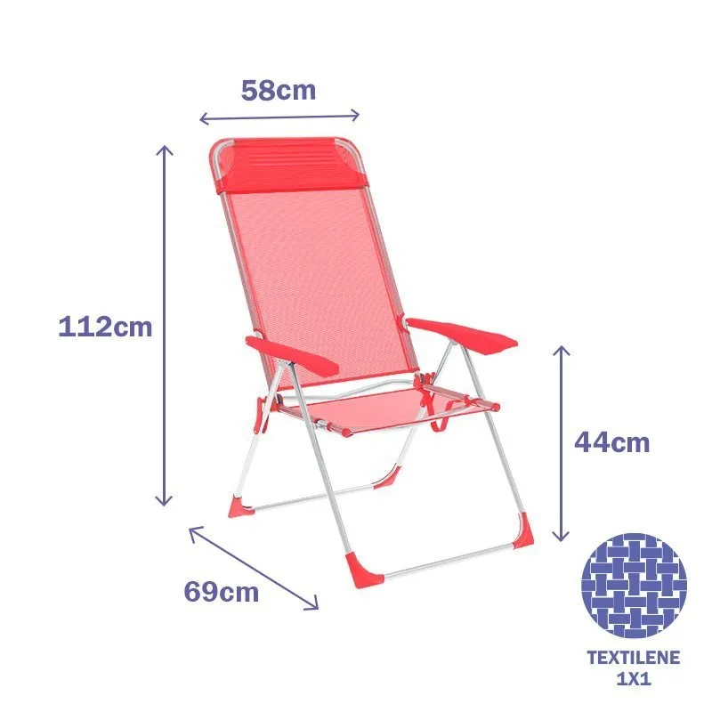 Marbueno Summer Sammenleggbar Stol 5 Posisjoner 69x58x110 Cm unisex