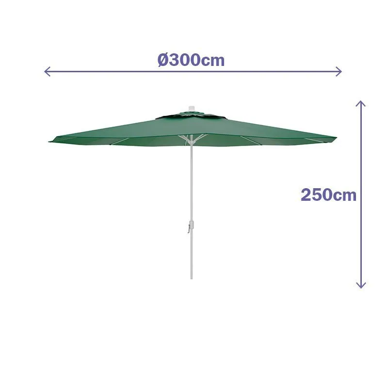 Marbueno Summer Stål Rund Parasoll Med Stanghøyde 300 Cm 35 Mm 250 Cm unisex, Green, One Size Marbueno Summer Stål Rund Parasoll Med Stanghøyde 300 Cm 35 Mm 250 Cm unisex, Green, One Size
