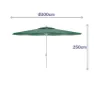 Marbueno Summer Stål Rund Parasoll Med Stanghøyde 300 Cm 35 Mm 250 Cm unisex, Green, One Size