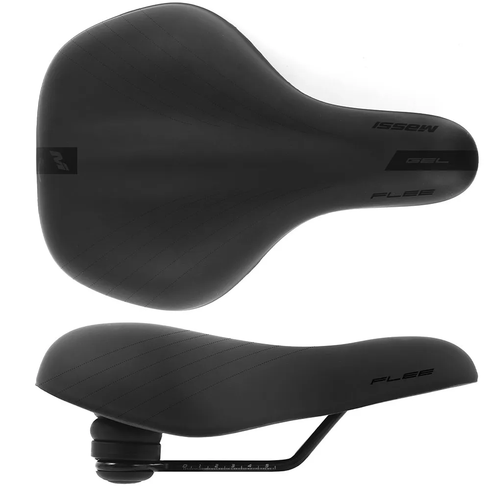 MASSI Flee Gel Elastomer Sykkelsete, Black, 190mm