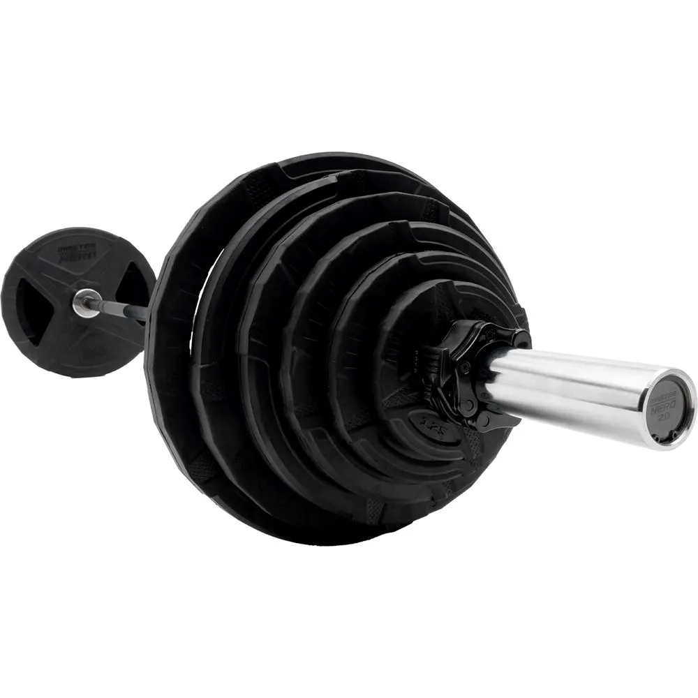 Master Fitness Nero Pakke 127,5 kg, Vektstangsett gummibelagt