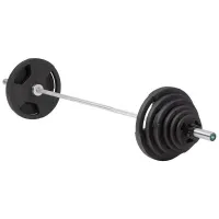 Master Fitness Vektstangsett 135 kg Deluxe, Vektstangsett gummibelagt