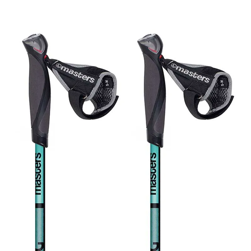 Masters Nordic Walking Spaserstokker, Black / turquoise, 77-135cm