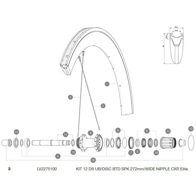 Mavic Aero Cxr Elite Eiker 12 Enheter