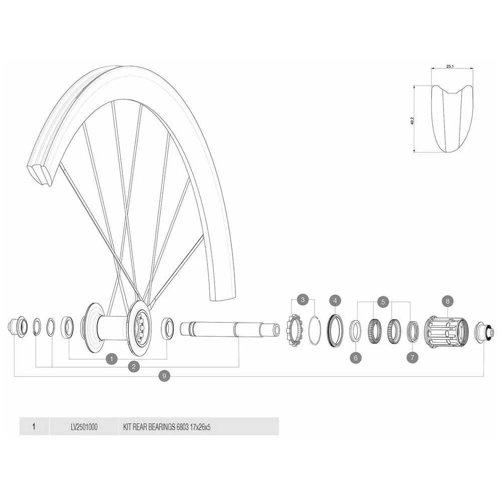 Mavic Baknav 6803 Lagerpar, Silver / black, 17 x 26 x 5mm