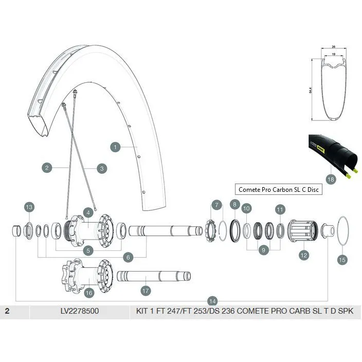 Mavic Comete Pro Carbon Sl T Front 2 Units/rear Right 1 Unit Eiker, Black, 247/253/236mm Mavic Comete Pro Carbon Sl T Front 2 Units/rear Right 1 Unit Eiker, Black, 247/253/236mm