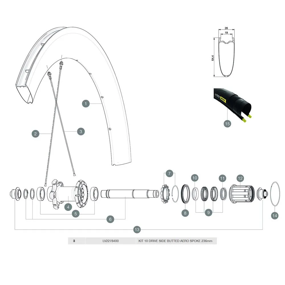 Mavic Comete Pro Carbon Sl T Venstre Bakhjuls-eiker 10 Enheter, Black, 236mm Mavic Comete Pro Carbon Sl T Venstre Bakhjuls-eiker 10 Enheter, Black, 236mm