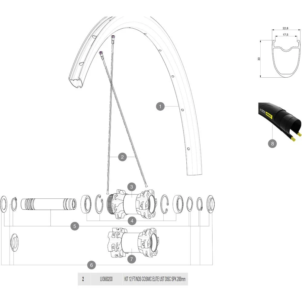 Mavic Cosmic Elite Ust Disc 2018 Venstre Eiker 12 Enheter