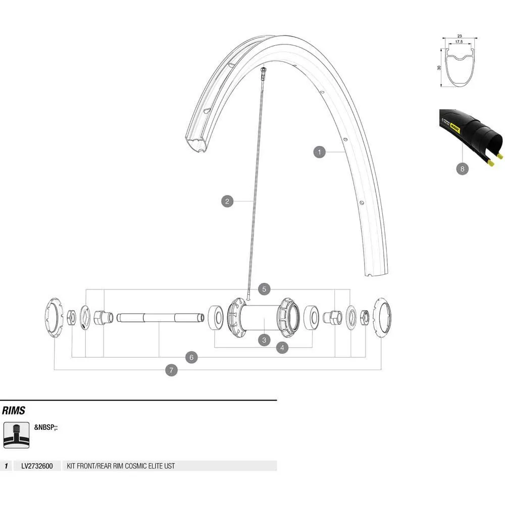 Mavic Cosmic Elite Ust Felg Refurbished, Black, 700 - 28" 20H Mavic Cosmic Elite Ust Felg Refurbished, Black, 700 - 28" 20H