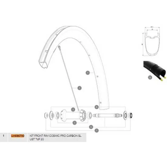 Mavic Cosmic Pro Carbon Sl Ust 20 Front Felg Refurbished, Black, 700 - 28" 18H Mavic Cosmic Pro Carbon Sl Ust 20 Front Felg Refurbished, Black, 700 - 28" 18H