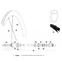 Mavic Cosmic Pro Carbon Ust Disc 650b Venstre Bakhjuls-eiker 12 Enheter
