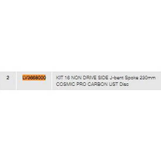Mavic Cosmic Pro Carbon Ust Ubm Venstre Bakhjuls-eiker 16 Enheter, Black, 230mm